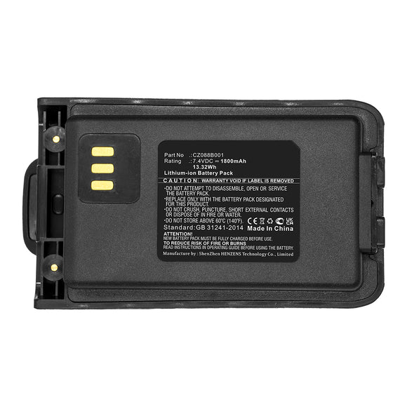 Batteries N Accessories BNA-WB-L14372 2-Way Radio Battery - Li-ion, 7.4V, 1800mAh, Ultra High Capacity - Replacement for Motorola CZ088B001 Battery