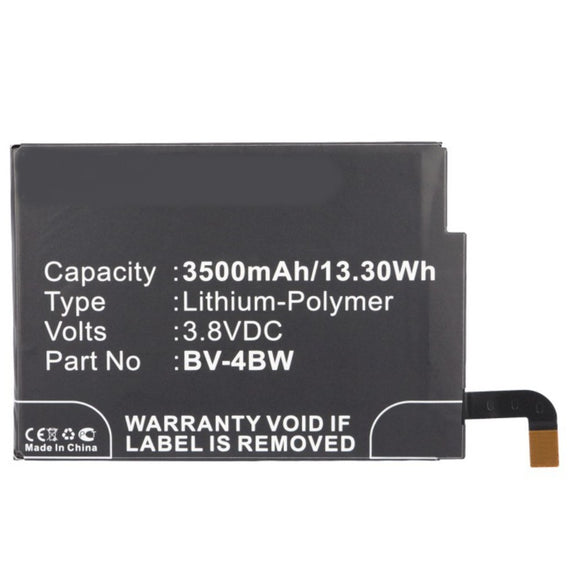 Batteries N Accessories BNA-WB-P3489 Cell Phone Battery - Li-Pol, 3.8V, 3500 mAh, Ultra High Capacity Battery - Replacement for Nokia BV-4BW Battery
