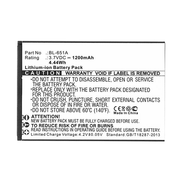 Batteries N Accessories BNA-WB-L10117 Cell Phone Battery - Li-ion, 3.7V, 1200mAh, Ultra High Capacity - Replacement for Crosscall BL-651A Battery