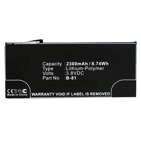 Batteries N Accessories BNA-WB-P9940 Cell Phone Battery - Li-Pol, 3.8V, 2300mAh, Ultra High Capacity - Replacement for BBK BK-B-81 Battery