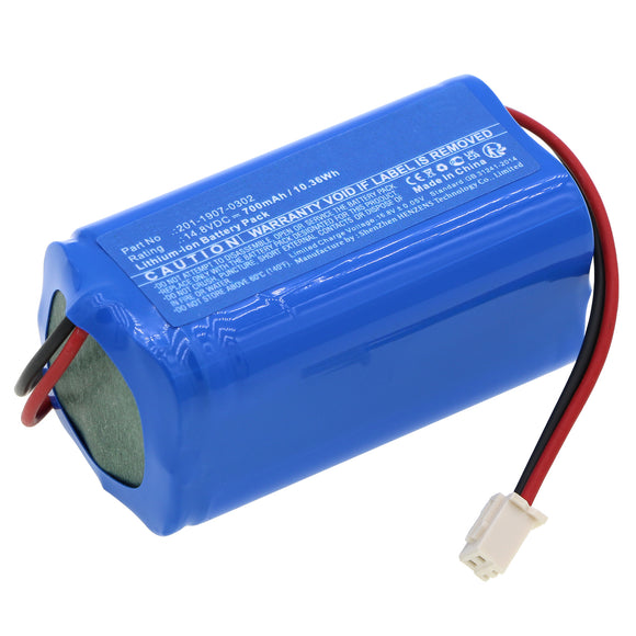 Batteries N Accessories BNA-WB-L18856 Vacuum Cleaner Battery - Li-ion, 14.8V, 700mAh, Ultra High Capacity - Replacement for Ecovacs 201-1907-0302 Battery
