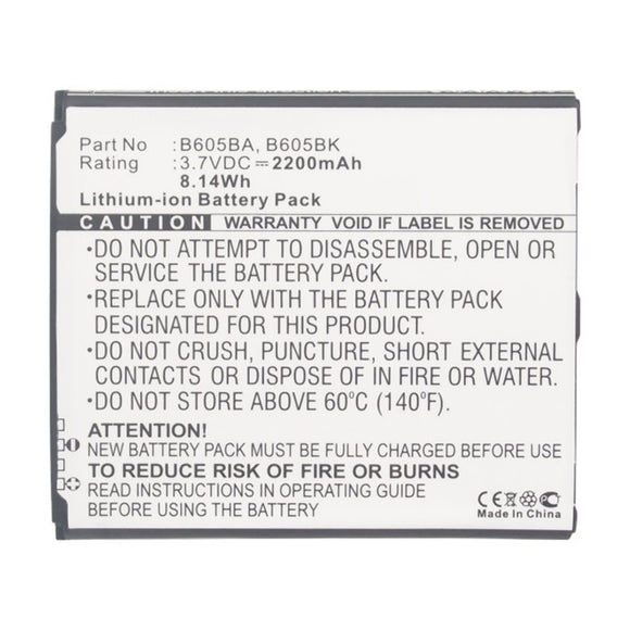 Batteries N Accessories BNA-WB-L13136 Cell Phone Battery - Li-ion, 3.7V, 2200mAh, Ultra High Capacity - Replacement for Samsung B605BA Battery