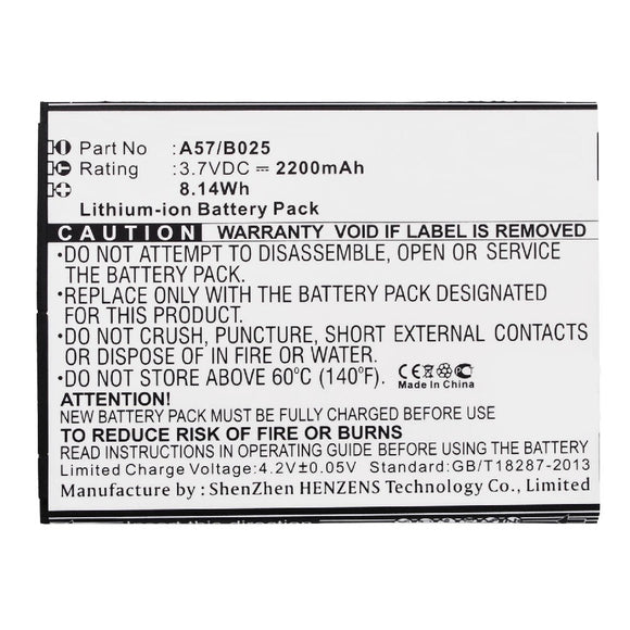 Batteries N Accessories BNA-WB-L3126 Cell Phone Battery - Li-Ion, 3.7V, 2200 mAh, Ultra High Capacity Battery - Replacement for Avus A57/B025 Battery