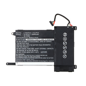 Batteries N Accessories BNA-WB-P12695 Laptop Battery - Li-Pol, 14.8V, 4000mAh, Ultra High Capacity - Replacement for Lenovo L14L4P23 Battery