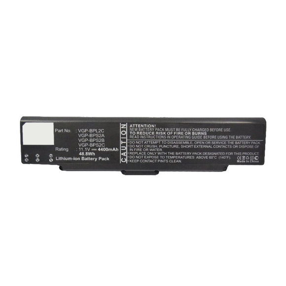 Batteries N Accessories BNA-WB-L16122 Laptop Battery - Li-ion, 11.1V, 4400mAh, Ultra High Capacity - Replacement for Sony VGP-BPL2C Battery
