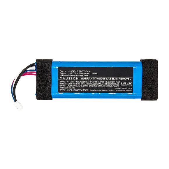 Batteries N Accessories BNA-WB-P12815 Speaker Battery - Li-Pol, 3.7V, 3000mAh, Ultra High Capacity - Replacement for JBL L0748-LF Battery