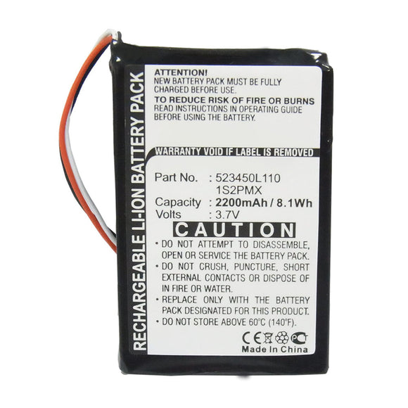 Batteries N Accessories BNA-WB-L15771 GPS Battery - Li-ion, 3.7V, 2200mAh, Ultra High Capacity - Replacement for Blaupunkt 1S2PMX Battery