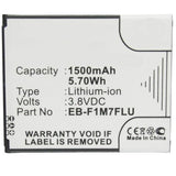 Batteries N Accessories BNA-WB-L4016 Cell Phone Battery - Li-ion, 3.8, 1500mAh, Ultra High Capacity Battery - Replacement for Samsung EB-F1M7FLU, GH43-03795A Battery