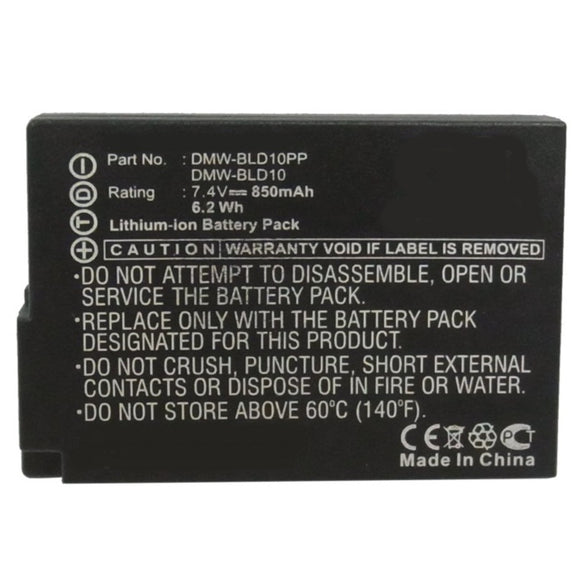 Batteries N Accessories BNA-WB-L9057 Digital Camera Battery - Li-ion, 7.4V, 850mAh, Ultra High Capacity - Replacement for Panasonic DMW-BLD10 Battery