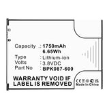 Batteries N Accessories BNA-WB-L14163 Credit Card Reader Battery - Li-ion, 3.8V, 1750mAh, Ultra High Capacity - Replacement for VeriFone BPK087-600 Battery