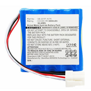 Batteries N Accessories BNA-WB-H9438 Medical Battery - Ni-MH, 9.6V, 3800mAh, Ultra High Capacity - Replacement for Nihon Kohden SB-201P Battery