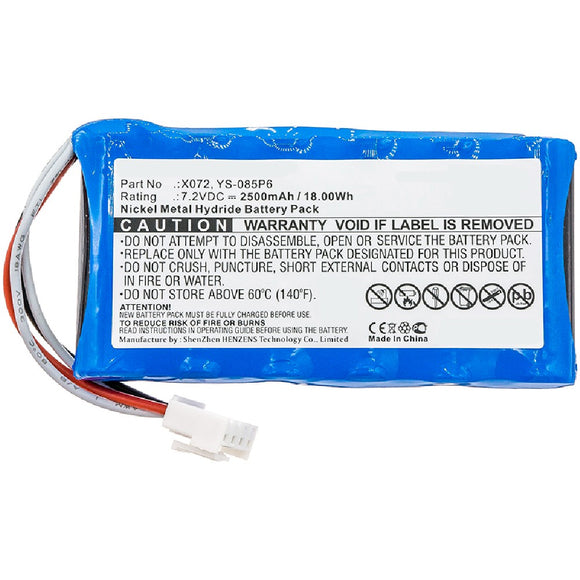Batteries N Accessories BNA-WB-H15148 Medical Battery - Ni-MH, 7.2V, 2500mAh, Ultra High Capacity - Replacement for Nihon Kohden X072 Battery