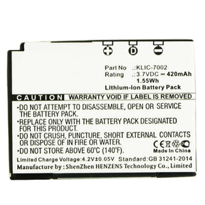 Batteries N Accessories BNA-WB-L8982 Digital Camera Battery - Li-ion, 3.7V, 420mAh, Ultra High Capacity - Replacement for Kodak KLIC-7002 Battery