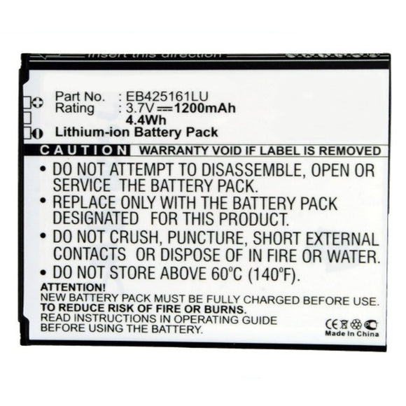 Batteries N Accessories BNA-WB-BLI-1380-1.2 Cell Phone Battery - Li-Ion, 3.7V, 1200 mAh, Ultra High Capacity Battery - Replacement for Samsung EB425161LA Battery