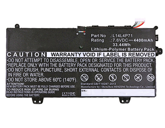 Batteries N Accessories BNA-WB-P4613 Laptops Battery - Li-Pol, 7.6V, 4400 mAh, Ultra High Capacity Battery - Replacement for Lenovo 5B10G52141 Battery