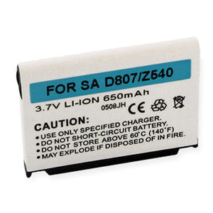 Batteries N Accessories BNA-WB-BLI 967-.6 Cell Phone Battery - Li-Ion, 3.7V, 650 mAh, Ultra High Capacity Battery - Replacement for Samsung SGH-D807 Battery