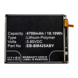 Batteries N Accessories BNA-WB-P13133 Cell Phone Battery - Li-Pol, 3.85V, 4700mAh, Ultra High Capacity - Replacement for Samsung EB-BM425ABY Battery