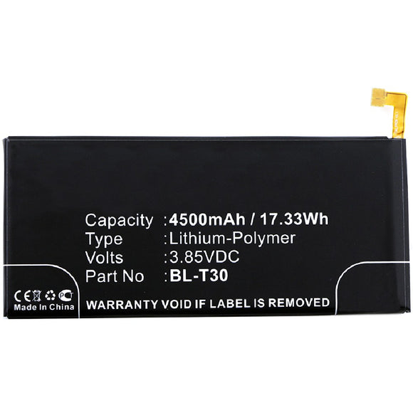 Batteries N Accessories BNA-WB-P8322 Cell Phone Battery - Li-Pol, 3.85V, 4500mAh, Ultra High Capacity Battery - Replacement for LG BL-T30, EAC63458501 Battery