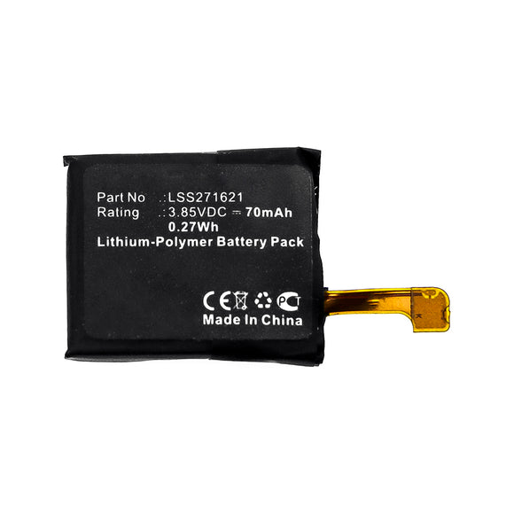Batteries N Accessories BNA-WB-P11411 Smartwatch Battery - Li-Pol, 3.85V, 70mAh, Ultra High Capacity - Replacement for FitBit LSS271621 Battery