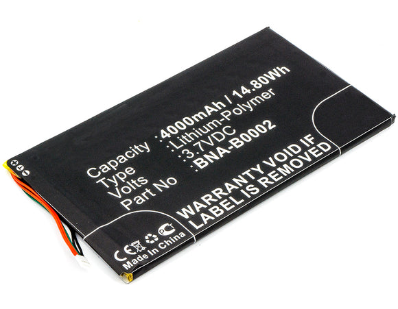 Batteries N Accessories BNA-WB-P5140 Tablets Battery - Li-Pol, 3.7V, 4000 mAh, Ultra High Capacity Battery - Replacement for Barnes & Noble BNA-B0002 Battery