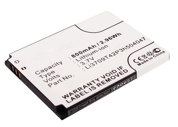 Batteries N Accessories BNA-WB-L4046 Cell Phone Battery - Li-ion, 3.7, 800mAh, Ultra High Capacity Battery - Replacement for AT&T Li3709T42P3h504047, Li3709T42P3h504047-H Battery