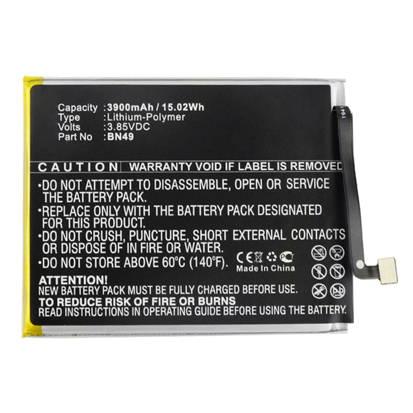 Batteries N Accessories BNA-WB-P14863 Cell Phone Battery - Li-Pol, 3.85V, 3900mAh, Ultra High Capacity - Replacement for Redmi BN49 Battery