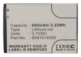 Batteries N Accessories BNA-WB-L11173 Cell Phone Battery - Li-ion, 3.7V, 600mAh, Ultra High Capacity - Replacement for ITT 8091014550 Battery