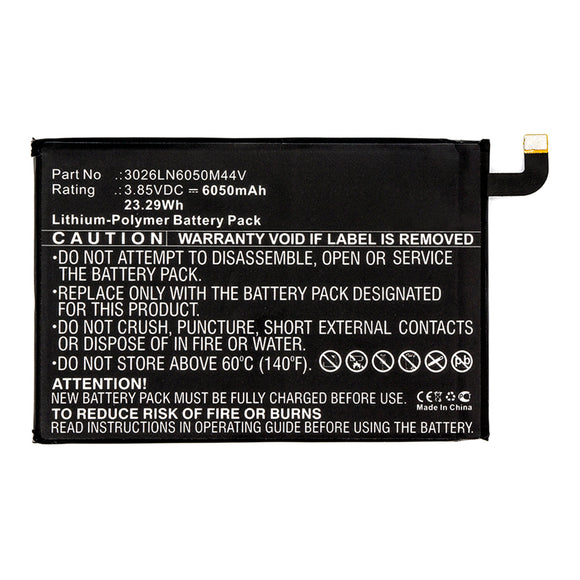 Batteries N Accessories BNA-WB-P13975 Cell Phone Battery - Li-Pol, 3.85V, 6050mAh, Ultra High Capacity - Replacement for Ulefone 3026LN6050M44V Battery