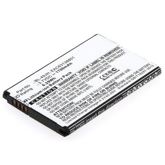 Batteries N Accessories BNA-WB-L9519 Cell Phone Battery - Li-ion, 3.7V, 1700mAh, Ultra High Capacity - Replacement for LG BL-49JH Battery