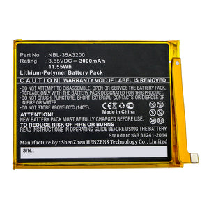 Batteries N Accessories BNA-WB-P12958 Cell Phone Battery - Li-Pol, 3.85V, 3000mAh, Ultra High Capacity - Replacement for Neffos NBL-35A3200 Battery