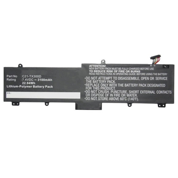 Batteries N Accessories BNA-WB-P11108 Tablet Battery - Li-Pol, 7.4V, 3100mAh, Ultra High Capacity - Replacement for Asus C21-TX300D Battery