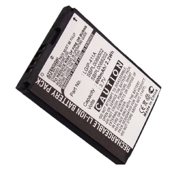 Batteries N Accessories BNA-WB-L12317 Cell Phone Battery - Li-ion, 3.7V, 600mAh, Ultra High Capacity - Replacement for LG LGIP-411A Battery