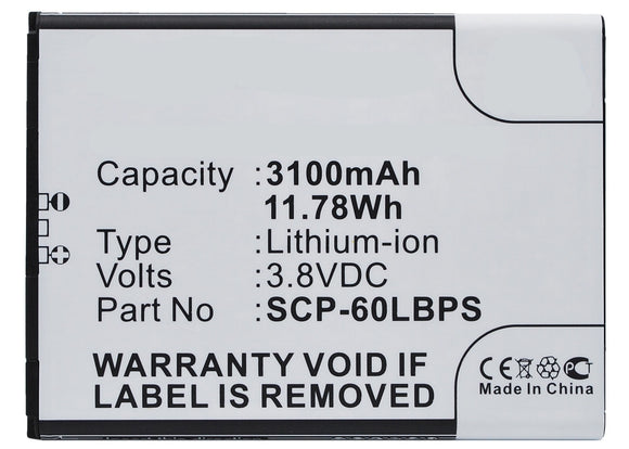 Batteries N Accessories BNA-WB-L3830 Cell Phone Battery - Li-ion, 3.8, 3100mAh, Ultra High Capacity Battery - Replacement for Kyocera 5AAXBT076GEA, SCP-60LBPS Battery