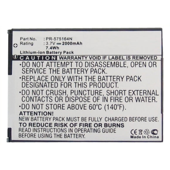 Batteries N Accessories BNA-WB-L4103 GPS Battery - Li-Ion, 3.7V, 2000 mAh, Ultra High Capacity Battery - Replacement for Advent PR-575164N Battery
