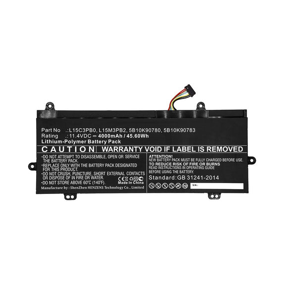 Batteries N Accessories BNA-WB-P12574 Laptop Battery - Li-Pol, 11.4V, 4000mAh, Ultra High Capacity - Replacement for Lenovo L15C3PB0 Battery