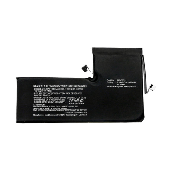 Batteries N Accessories BNA-WB-P12132 Cell Phone Battery - Li-Pol, 3.83V, 3950mAh, Ultra High Capacity - Replacement for Apple 616-00351 Battery