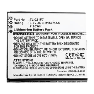 Batteries N Accessories BNA-WB-L15443 Wifi Hotspot Battery - Li-ion, 3.7V, 2150mAh, Ultra High Capacity - Replacement for Alcatel TLi021F7 Battery