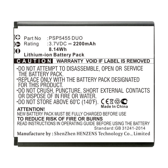 Batteries N Accessories BNA-WB-L16848 Cell Phone Battery - Li-ion, 3.7V, 2200mAh, Ultra High Capacity - Replacement for Prestigio PSP5455 DUO Battery
