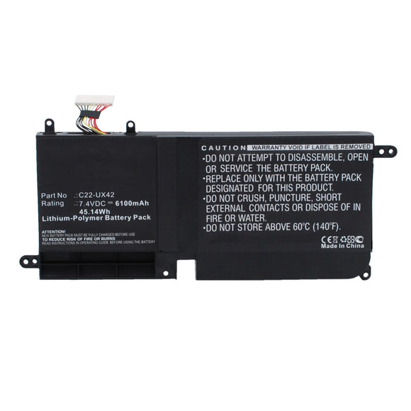 Batteries N Accessories BNA-WB-P10529 Laptop Battery - Li-Pol, 7.4V, 6100mAh, Ultra High Capacity - Replacement for Asus C22-UX42 Battery