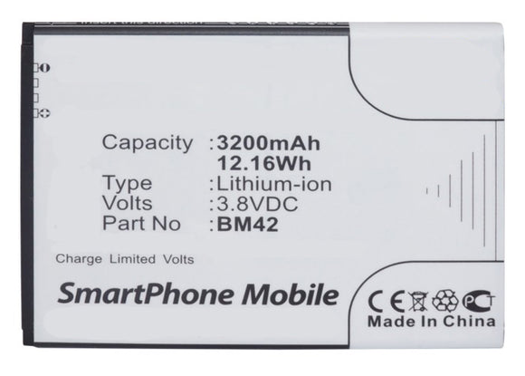 Batteries N Accessories BNA-WB-L8341 Cell Phone Battery - Li-ion, 3.8V, 3200mAh, Ultra High Capacity Battery - Replacement for Xiaomi BM42 Battery