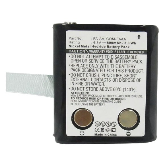 Batteries N Accessories BNA-WB-H9776 2-Way Radio Battery - Ni-MH, 4.8V, 800mAh, Ultra High Capacity - Replacement for Cobra COM-FAAA Battery