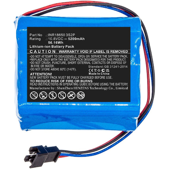 Batteries N Accessories BNA-WB-L15139 Medical Battery - Li-ion, 10.8V, 5200mAh, Ultra High Capacity - Replacement for Neusoft INR18650 3S2P Battery