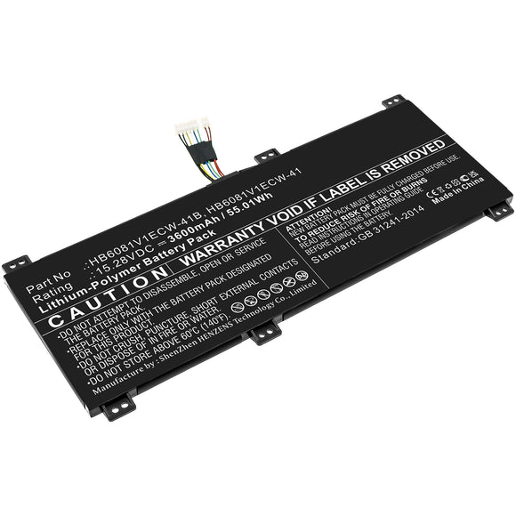 Batteries N Accessories BNA-WB-P17462 Laptop Battery - Li-Pol, 15.28V, 3600mAh, Ultra High Capacity - Replacement for Huawei HB6081V1ECW-41 Battery