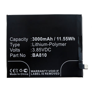 Batteries N Accessories BNA-WB-P14524 Cell Phone Battery - Li-Pol, 3.85V, 3000mAh, Ultra High Capacity - Replacement for MeiZu BA810 Battery