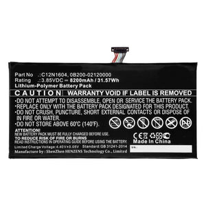 Batteries N Accessories BNA-WB-P10490 Laptop Battery - Li-Pol, 3.85V, 8200mAh, Ultra High Capacity - Replacement for Asus AD2068520 Battery