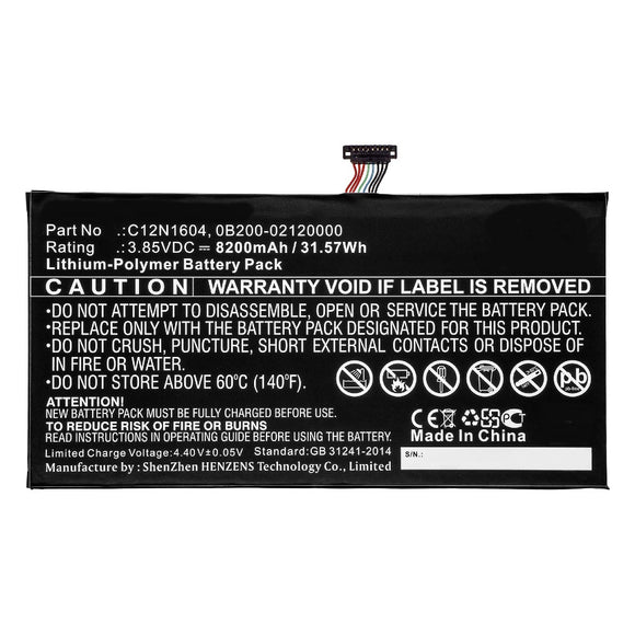 Batteries N Accessories BNA-WB-P10490 Laptop Battery - Li-Pol, 3.85V, 8200mAh, Ultra High Capacity - Replacement for Asus AD2068520 Battery