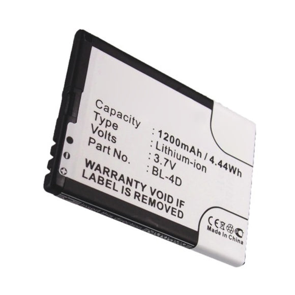 Batteries N Accessories BNA-WB-L14621 Cell Phone Battery - Li-ion, 3.7V, 1200mAh, Ultra High Capacity - Replacement for Nokia BL-4D Battery