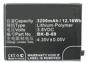 Batteries N Accessories BNA-WB-P3134 Cell Phone Battery - Li-Pol, 3.8V, 3200 mAh, Ultra High Capacity Battery - Replacement for BBK BK-B-69 Battery