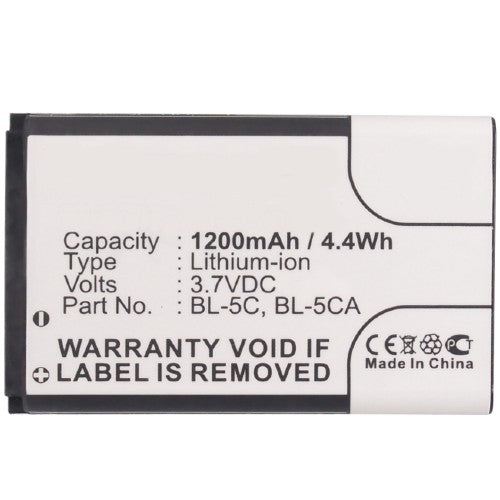 Batteries N Accessories BNA-WB-L3917 Cell Phone Battery - Li-ion, 3.7, 1200mAh, Ultra High Capacity Battery - Replacement for REFLECTA BL-5C-H Battery