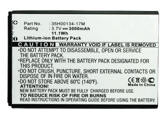 Batteries N Accessories BNA-WB-L3806 Cell Phone Battery - Li-ion, 3.7, 3000mAh, Ultra High Capacity Battery - Replacement for HTC 35H00134-17M Battery